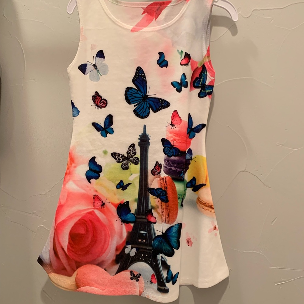 Girls Paris scenery dress